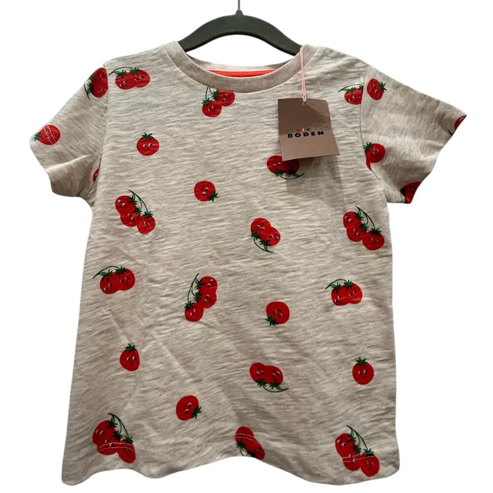 Mini Boden Tomato Slub T-Shirt Size 2-3y NWT